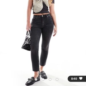 Topshop Hourglass Black Cropped Mid-Rise Straight Jeans W28 L30 NWT